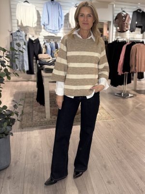 Zoom bild av Orlean stripe - Randig pullover - Beige