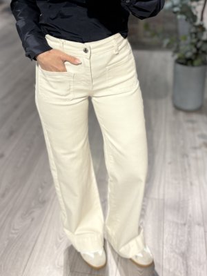 Zoom bild av Zara - Jeans vida med fickor fram - Creme