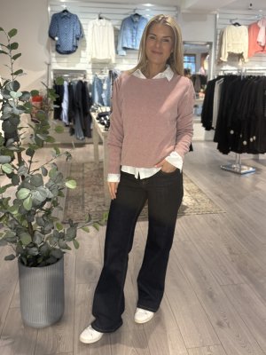 Zoom bild av Elvie - Stickad tröja med liten puffärm - Rosa - One Size