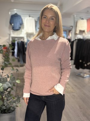 Zoom bild av Elvie - Stickad tröja med liten puffärm - Rosa - One Size