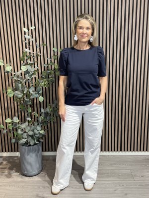 Zoom bild av Fenja -T-shirt med puffärm - Marinblå