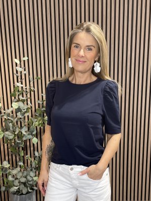 Zoom bild av Fenja -T-shirt med puffärm - Marinblå