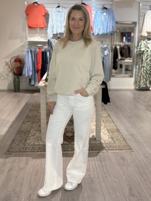 Zoom bild av Saida - Kort sweatshirt med resår i nederkant - Greige