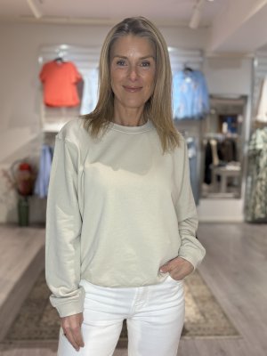 Zoom bild av Saida - Kort sweatshirt med resår i nederkant - Greige