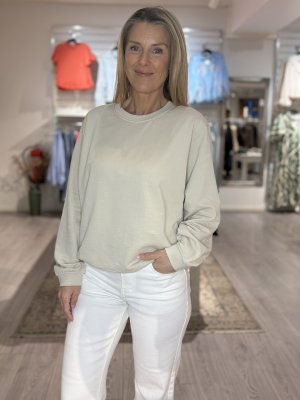 Zoom bild av Saida - Kort sweatshirt med resår i nederkant - Greige