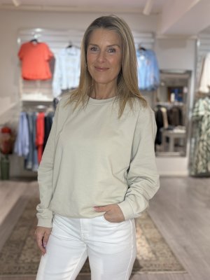 Zoom bild av Saida - Kort sweatshirt med resår i nederkant - Greige