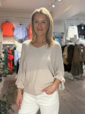 Zoom bild av Mira - Tröja med volangärm - Beige - One Size