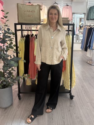 Zoom bild av Lava - Jacka i lin och viskos - Sand Melange / Beige