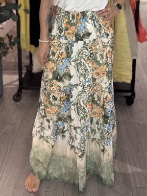 Zoom bild av Susanna - Långkjol med smock i midjan - Grön - OneSize