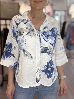 Zoom bild av Bea - Blommig linneblus 