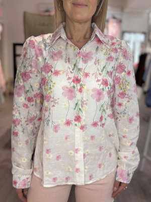 Zoom bild av Louise - Bomullsblus med blommor 