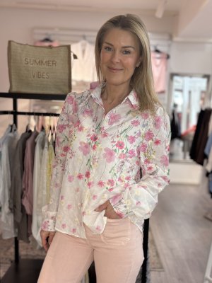 Zoom bild av Louise - Bomullsblus med blommor 