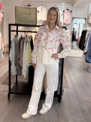 Zoom bild av Louise - Bomullsblus med blommor 