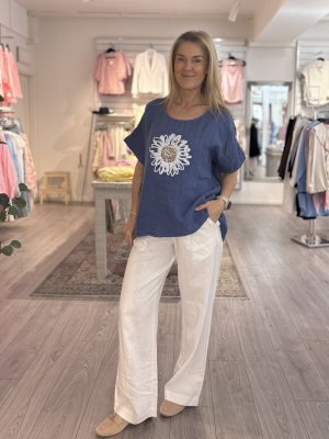 Zoom bild av Krisse - Linnetopp med blomma - Blå