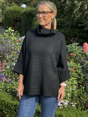 Zoom bild av Emma - Stickad polo - Svart - OneSize