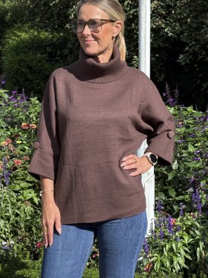 Zoom bild av Emma - Stickad polo - Brun - One size
