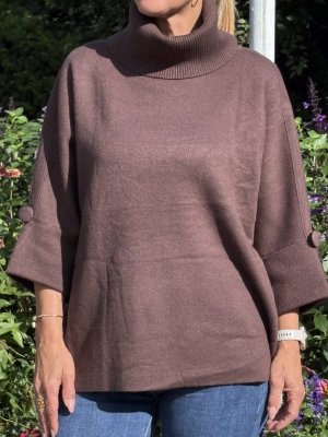 Zoom bild av Emma - Stickad polo - Brun - One size