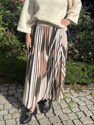 Zoom bild av Kamilla - Plisserad kjol med print - Khaki - One Size