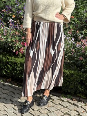 Zoom bild av Kamilla - Plisserad kjol med print - Brun - One Size
