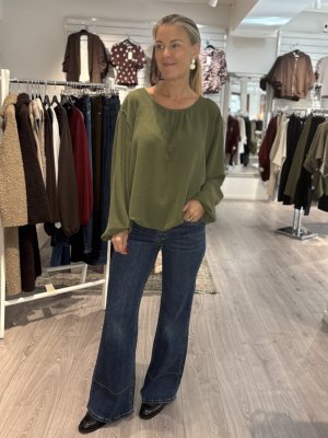 Zoom bild av Polly - Blus med ballongärm - Khaki - One size