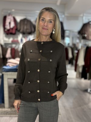 Zoom bild av Micaela - Kofta med dekorativa knappar - Brun - One Size