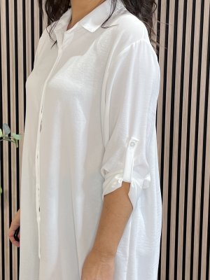 Zoom bild av Anette - Långskjorta - Vit - One Size