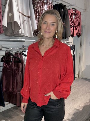 Zoom bild av Liv - Blus med glitter - Röd
