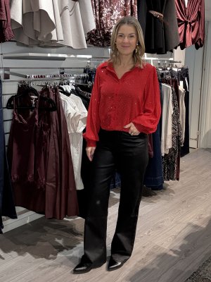 Zoom bild av Liv - Blus med glitter - Röd