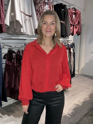 Zoom bild av Liv - Blus med glitter - Röd