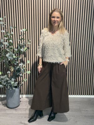 Jules - Vid ankel byxa med resår - Brun