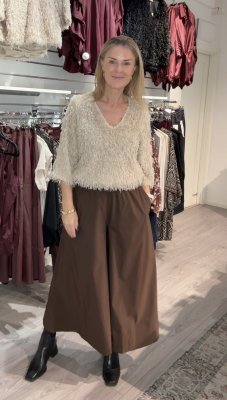 Jules - Vid ankel byxa med resår - Brun