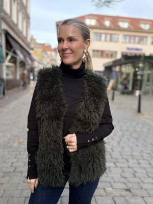 Katie - Tröja med polo och knappar - Svart