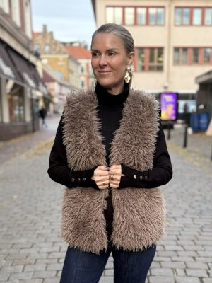 Katie - Tröja med polo och knappar - Svart