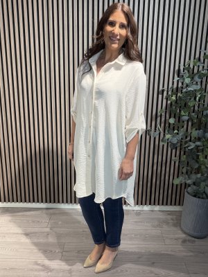 Zoom bild av Anette Långskjorta - Ljusbeige - One Size