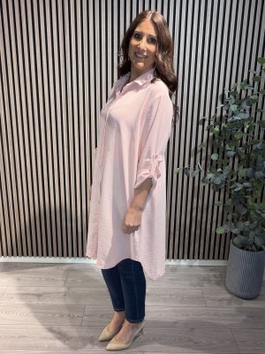 Zoom bild av Anette - Långskjorta - Ljusrosa - One Size