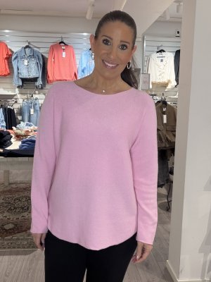 Zoom bild av Daisy - Stickad rundhalsad tröja - Rosa - One Size