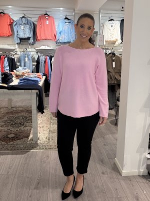 Zoom bild av Daisy - Stickad rundhalsad tröja - Rosa - One Size