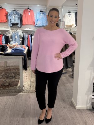 Zoom bild av Daisy - Stickad rundhalsad tröja - Rosa - One Size