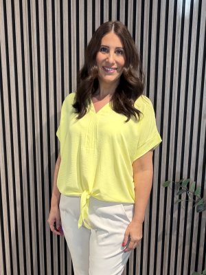 Zoom bild av Nova - Topp med knyt - Gul - One Size