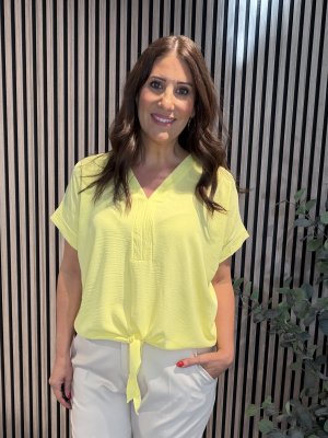 Zoom bild av Nova - Topp med knyt - Gul - One Size