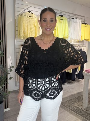 Zoom bild av Jenny - Virkad topp - Svart - One Size