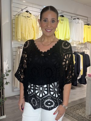 Zoom bild av Jenny - Virkad topp - Svart - One Size