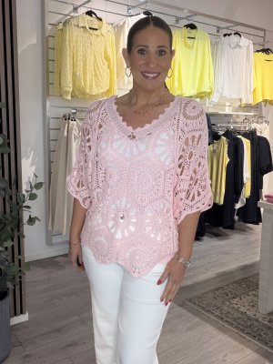Zoom bild av Jenny - Virkad topp - Rosa - One Size