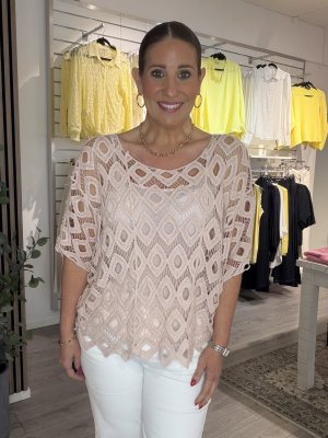 Zoom bild av Fia - Virkad topp - Rosa - One Size