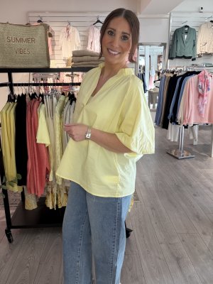 Zoom bild av Kamelia - Blus med ballongärm - Gul