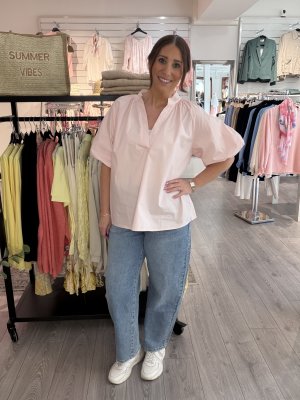 Zoom bild av Kamelia - Blus med ballongärm - Rosa