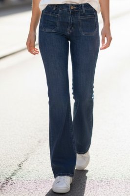 Zoom bild av Joline - Vida jeans med fickdetaljer- Mörk denim