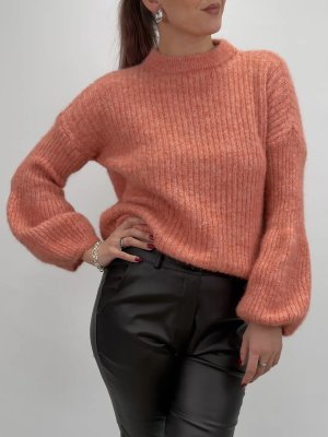 Zoom bild av Mallan - Tröja med ballongärm - Korall - One Size