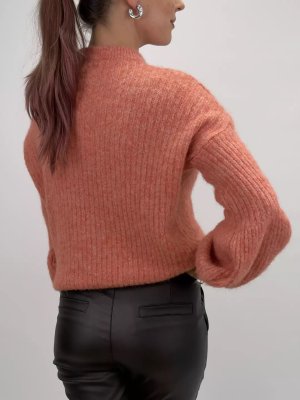 Zoom bild av Mallan - Tröja med ballongärm - Korall - One Size
