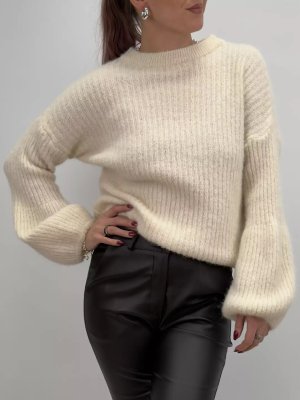 Zoom bild av Mallan - Tröja med ballongärm - Creme - One Size